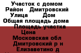 Участок с домом › Район ­ Дмитровский › Улица ­ - › Дом ­ - › Общая площадь дома ­ 100 › Площадь участка ­ 800 › Цена ­ 2 800 000 - Московская обл., Дмитровский р-н, Елизаветино д. Недвижимость » Дома, коттеджи, дачи продажа   . Московская обл.